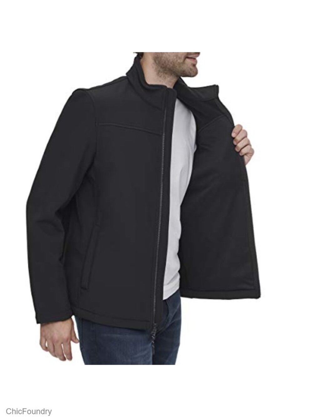 Water Resistant Soft Shell Open Bottom Jacket - Picture 3 of 6